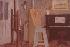 1942, Interno del mio studio, olio su tavola, 40x50 cm