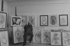 1977, Ideo Pantaleoni nel suo studio di via Teodosio, Milano