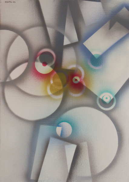 1977, Composizione, nitroacrilico su tela, 70x50 cm