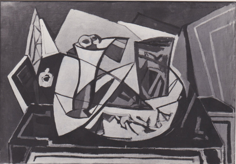 1948, Omaggio a Braque, olio su tela, 70x100 cm