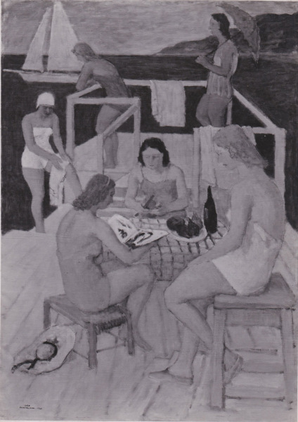 1940, Ragazze al mare, olio su tela, 140x100 cm
