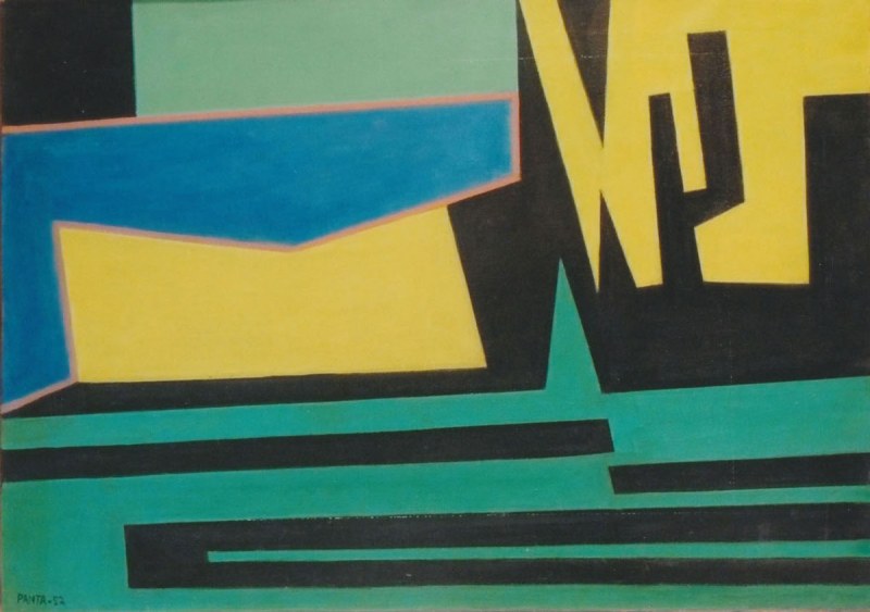 1952, Composizione, olio su tela, 50x70 cm