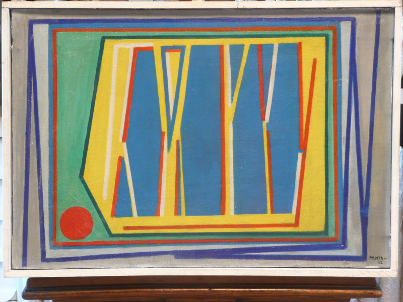 1952, Composizione, tempera su tela, 38x55 cm