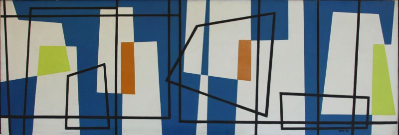1953, Composizione I, olio su tela, 50x146 cm