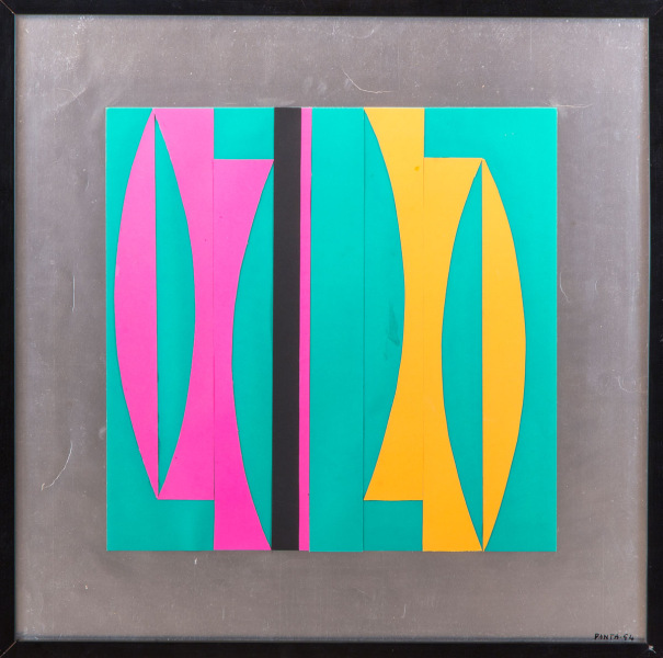 1954, Composizione, collage su cartoncino, 50x50 cm