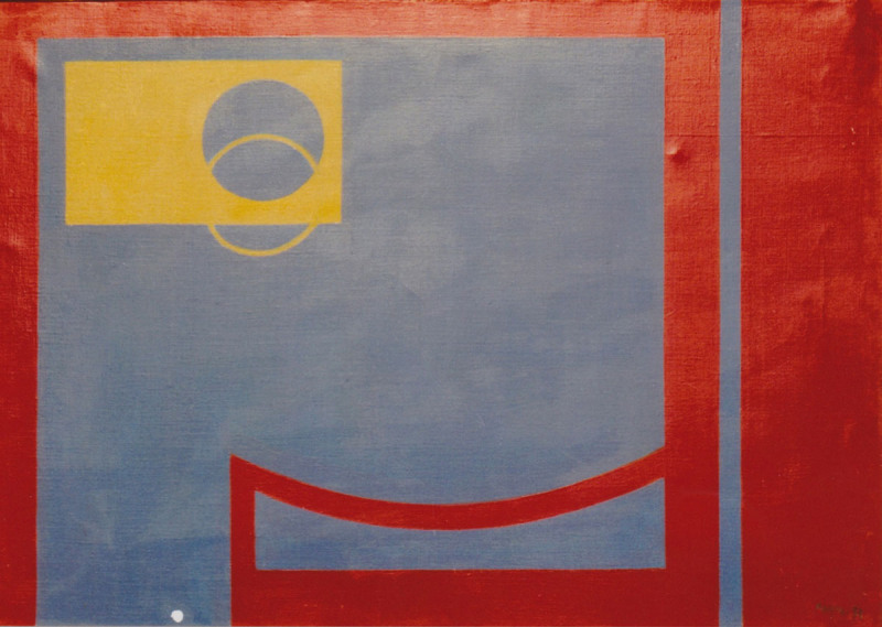 1955, Composizione, olio su tela, 50x70 cm