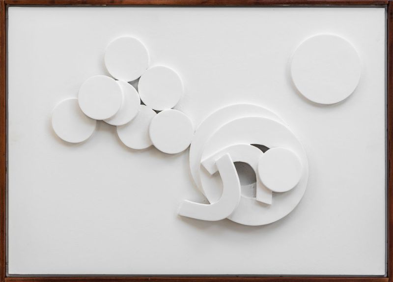 1968, Composizione, idropittura su legno, 52,4x72,7 cm