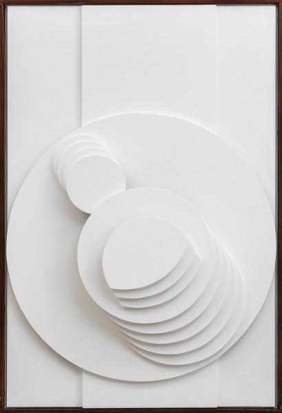 1968, Composizione, idropittura su legno, 93x63 cm